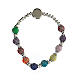 Single decade rosary bracelet with colourful plastic beads of 8x7 mm s2