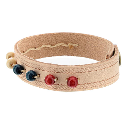 Armband aus rosa Echtleder mit missionarischem Zehner 3