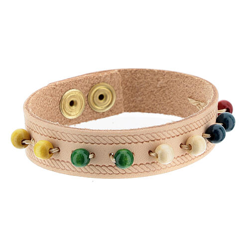 Armband aus rosa Echtleder mit missionarischem Zehner 4