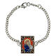 Armband aus Kupfer silber Maria mit dem Jesuskind, rot s1