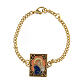 Madonna and Child bracelet with orange copper enamel and gilt s1