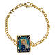 Armband aus Kupfer gold Maria mit dem Jesuskind, türkis s1