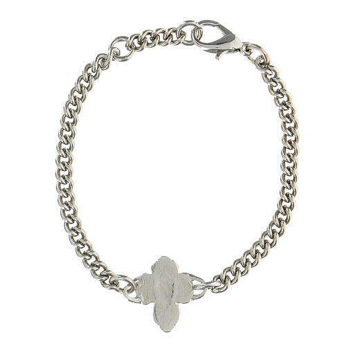 Bracelet with black strass cross in whit bronzed copper 2