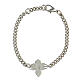 Bracelet with black strass cross in whit bronzed copper s2