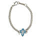 Bracelet with sky blue strass trilobed cross s1