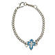 Pulsera cruz trilobulada azul strass s1