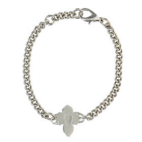 Blue strass trefoil cross bracelet