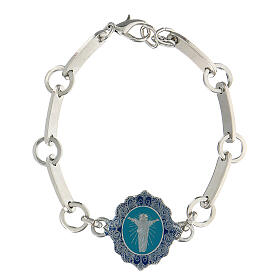 Bracelet Christ Ressuscité bleu clair laiton