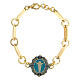 Risen Christ blue bracelet in golden brass s1