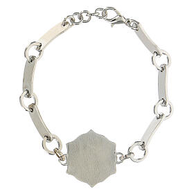 Bracciale medaglia lilla Madonna Bambino ottone