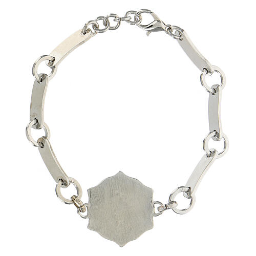 Bracciale medaglia lilla Madonna Bambino ottone 2