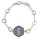 Mary and Child medal bracelet in brass lilac s1
