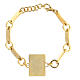 Padre Pio bracelet green enamel golden brass s2