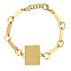 White Padre Pio medal bracelet in golden brass s2