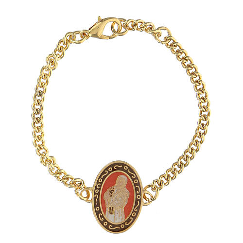 Bracelet médaille Mère Teresa cuivre doré 1