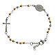 Bracelet with crucifix, steel 316L, colourful beads, 20 cm circumference s1