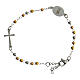 Bracelet with crucifix, steel 316L, colourful beads, 20 cm circumference s3