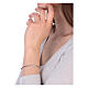 Pulsera acero 316L crucifijo granos coloreados circunferencia 20 cm s2