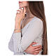 Pulsera acero 316L crucifijo granos coloreados circunferencia 20 cm s5