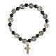 Bracelet with medals, Holy Family and St. Joseph, dark grey beads, 18 cm s2