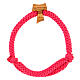 Adjustable bracelet of pink rope with olivewood tau cross s2