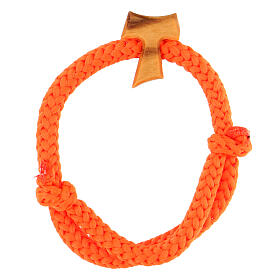 Tau-Armband aus Assisi-Holz mit verstellbarer oranger Kordel