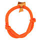 Adjustable orange Assisi wood Tau rope bracelet s1