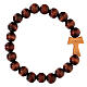 Elastic bracelet with tau and 1 cm beads, Assisi olivewood s2
