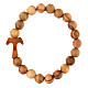 Single decade rosary bracelet with tau and 7 mm beads, wood from Assisi s2