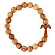 Bracciale elastico tau grani 7 mm legno d'olivo d'Assisi s1