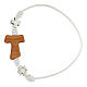Tau cross bracelet with white crosses adjustable s2