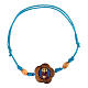 Pulseira azul São Francisco madeira de oliveira de Assis ajustável s1