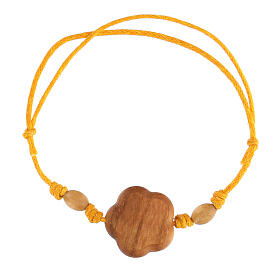 Adjustable orange bracelet of St Francis, olivewood of Assisi