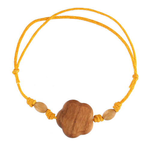 St Francis bracelet orange adjustable charm in wood 2