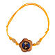 St Francis bracelet orange adjustable charm in wood s1