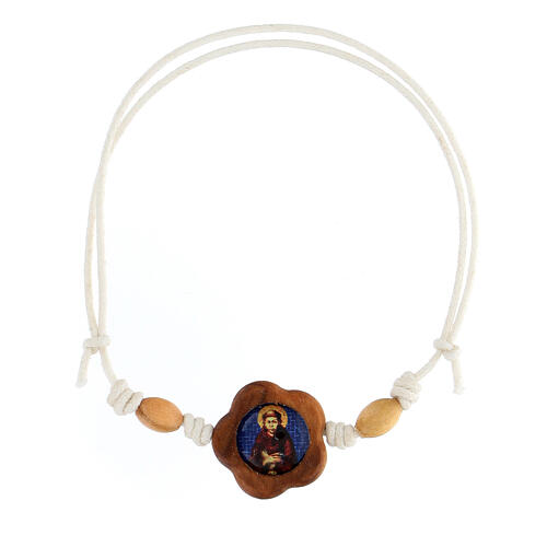 Weißes Armband von San Francesco aus Assisi aus Olivenholz 1