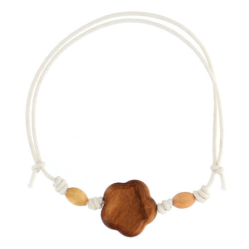 Weißes Armband von San Francesco aus Assisi aus Olivenholz 2