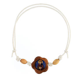 Saint Francis bracelet in white olive wood Assisi