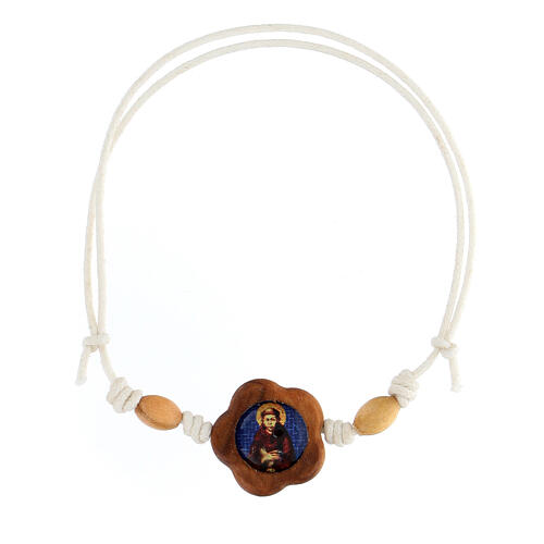 Saint Francis bracelet in white olive wood Assisi 1