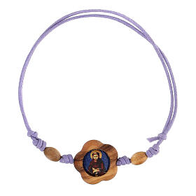 Saint Francis bracelet in lilac olive wood Assisi
