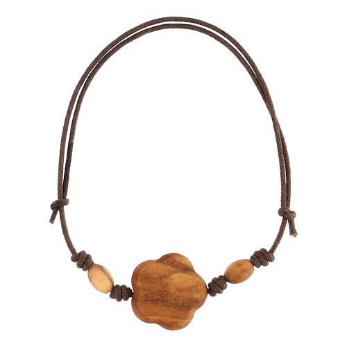 Bracelet brun Saint François bois olivier Assise réglable 2