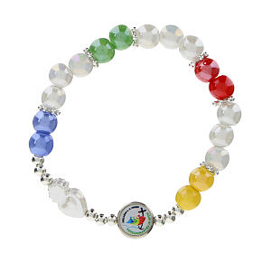 Armband zum Jubiläum 2025, elastisch, mit farbigen Perlen, 10 mm