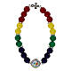 Elastic bracelet of colourful crystals, 2025 Jubilee logo s1