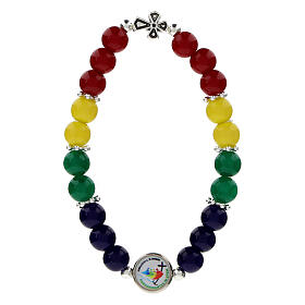 Bracciale elastico Giubileo 2025 cristallo colorato