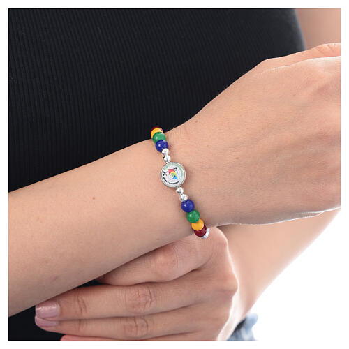 Pulsera Jubileo 2025 elástica bolitas cerámica 2