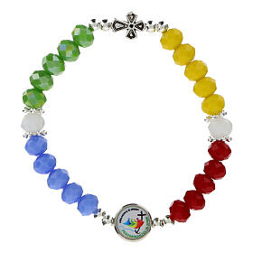 Elastic bracelet of 2025 Jubilee, colourful crystal stones