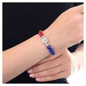 Bracciale Giubileo 2025 elastico con pietre cristallo colorato