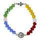 Bracciale Giubileo 2025 elastico con pietre cristallo colorato s1
