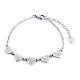 Bracciale cuori zirconati bianchi acciaio ipoallergenico s1