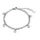 Double chain bracelet with heart-shaped charms, stainless steel and white rhinestones s1